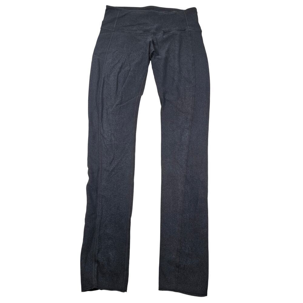 Lululemon sz 6 dark grey ribbed knit leggings full ankle lounge performance